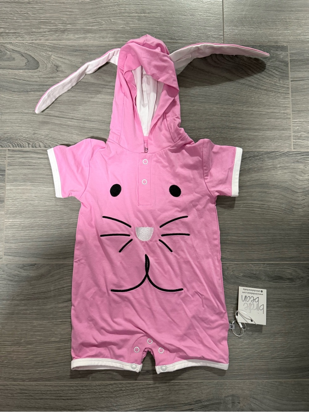 Pink Bunny Hooded One-Piece Romper for Kids